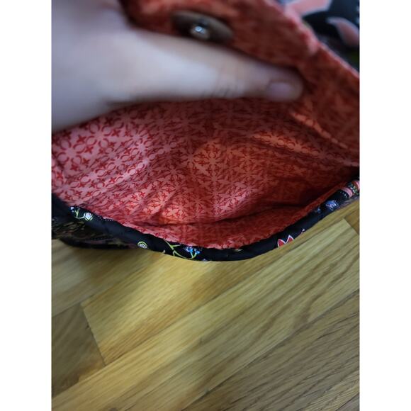 Croft & Barrow Quilted Tote Bag Black Floral Paisley Shoulder Bag Purse Zip Top - Picture 4 of 11